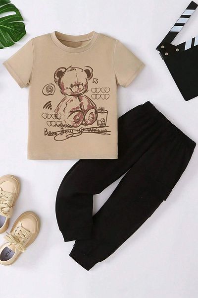 uyguntarz Kids Bear Bottom - Top Σετ αθλητικής φόρμας