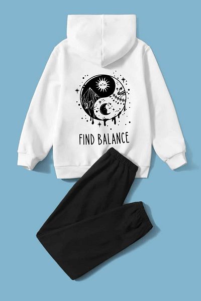 uyguntarz Unisex Παιδική Αθλητική φόρμα - Σετ Yin & Yang πάνω και κάτω