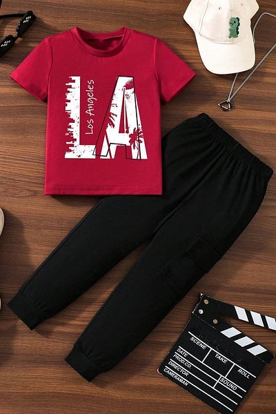 uyguntarz Kids Los Angles Bottom - Top Tracksuit Set