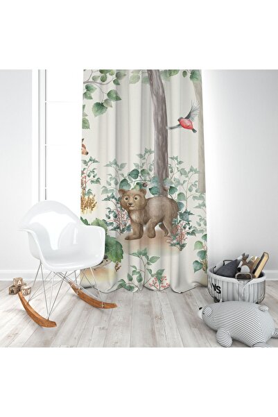 Bebemotto İskandinav Stili Orman Hayvanları, Krem, Ithal Kumaş, Çocuk Ve Bebe...