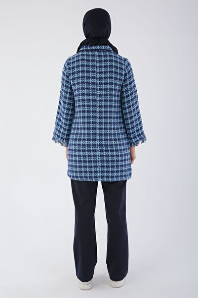 ALLDAY Індіго оксамитова сорочка з ґудзиками та коміром з твіту