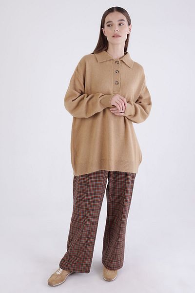 ALLDAY Πλεκτό πουλόβερ Camel Polo Collar
