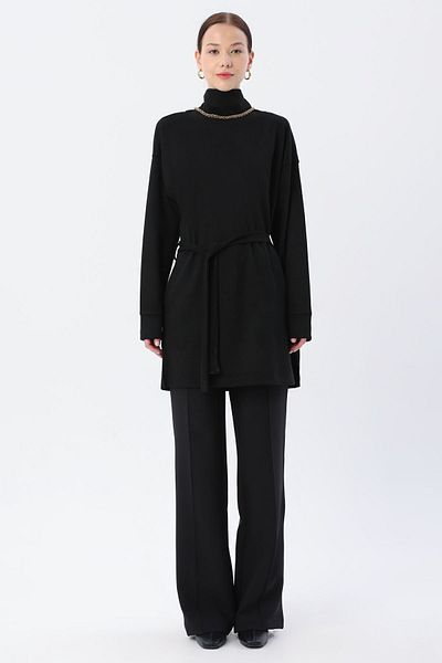 ALLDAY Black Belted Turtleneck Tunic