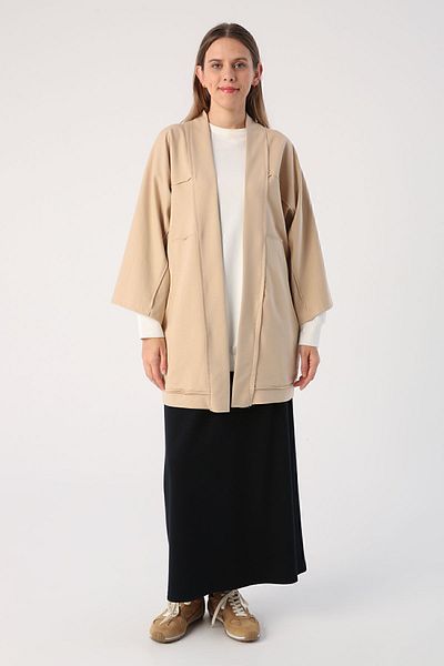 ALLDAY Μπεζ μανίκι νυχτερίδα Oversize Ζακέτα