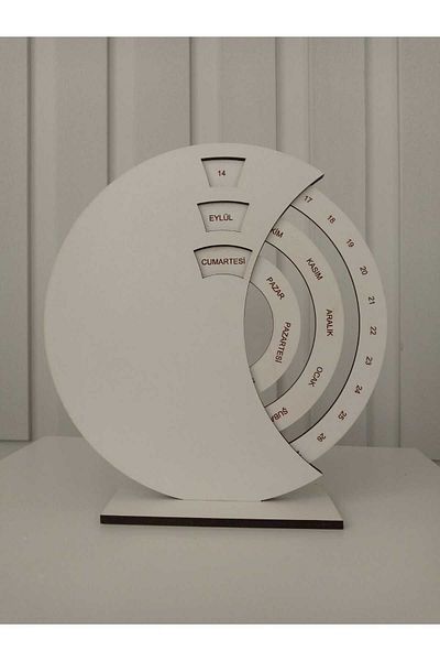 AllFayLazer Table Top Decoration Everlasting Calendar Infinity Calendar Mdf White Color Gift