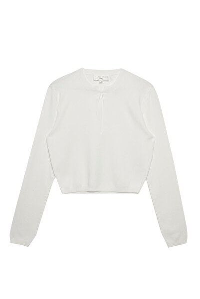 Beauty Omelette Damla Dekolteli Crop Kazak