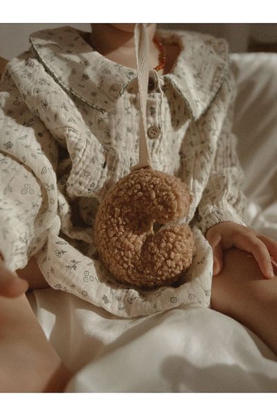 bohemoon Teddy Moon Pacifier Strap Brown