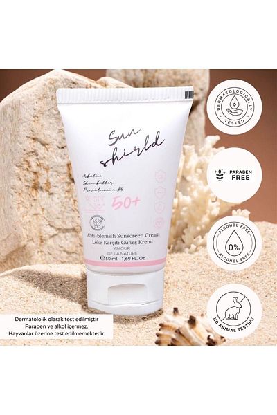 AMOUR DE LA NATURE 50 Spf 50ml Sun ShiEld Skin Tone EqualizinG MoisturizinG Sun CrEam