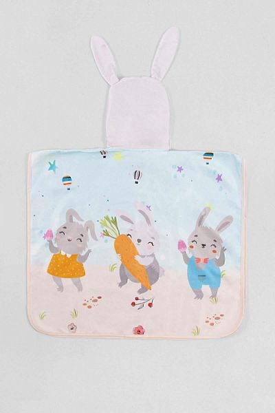 İrya Rabbit Family Double Sided Poncho Printed