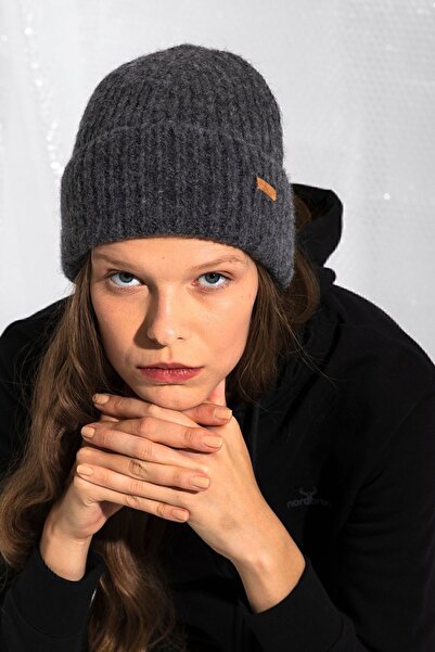Nordbron Унісекс Сірий Шапка Акрил Логотип Деталі Зимовий Кольоровий Прямий М'який Базовий Gilia Прямий Модель