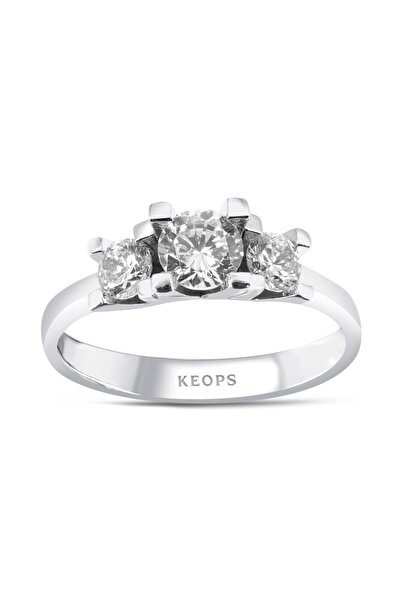 Keops Pırlanta E Renk 0.60 Karat Pırlanta  Üçtaş Yüzük