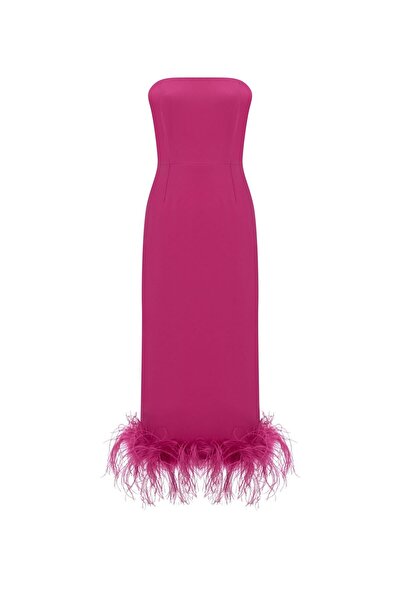 DİKİSH Tüylü Abiye Elbise