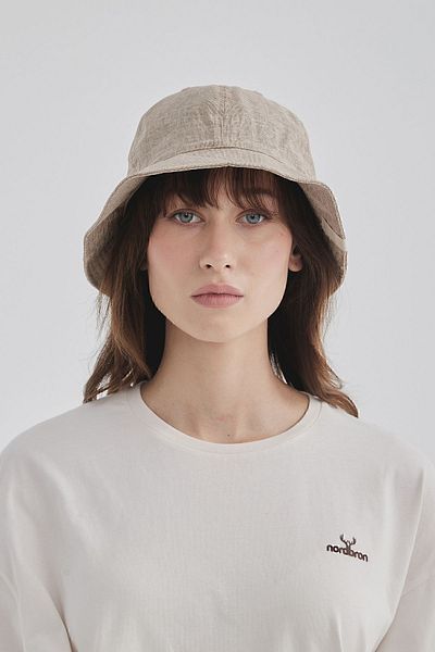 Nordbron Unisex Mink Linen Blend Κεντημένο λογότυπο Καπέλο κουβά Αντιιδρωτικό 100% βαμβάκι με εσωτερική επένδυση Nolasco