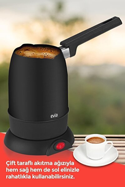 Evia Magnificent Black 850 Watt Double Mouth Stainless Steel Electric Coffee Pot