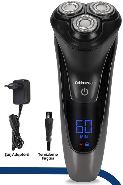 GOLDMASTER Sonic Dijital Ekranlı Esnek Oynar Başlıklı Ipx6 Islak&kuru Şarjlı Tıraş Makinesi
