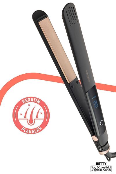 GOLDMASTER Betty Ceramic Ionic Function Hair Straightener - Lcd Display, Keratin Coated Plate