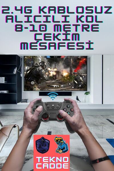 beboncool 2.4G Kablosuz PC-LAPTOP-Android TV-TVBOX-TABLET TELEFON Uyumlu 2 Adet Joystick Kol
