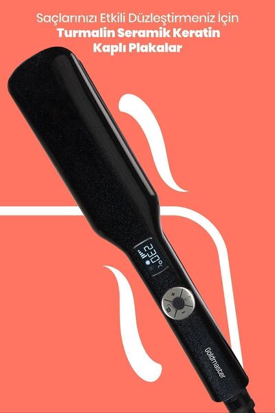 GOLDMASTER Tourmaline Ceramic - Large Plate, Digital Display Ionic Hair Straightener