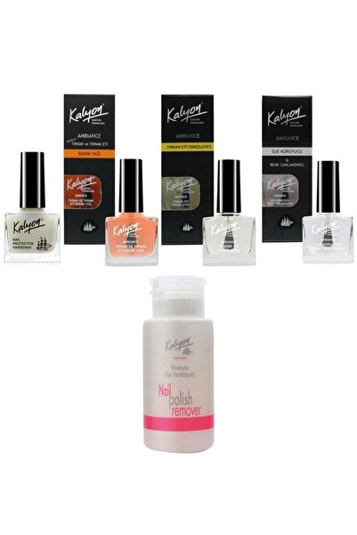 Kalyon Tırnak Setleştirici+Bakım Yağı+Et Temizleyici+Oje Koruyucu+Pompalı Ase...