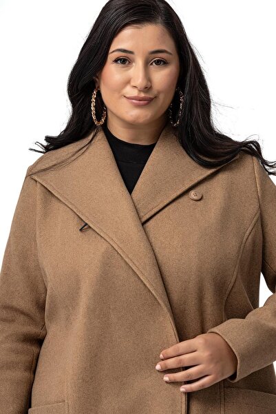 DISENTIS MODEST Mink Stamp Coat - Large Size, Bag Pocket, Single Button and Lined