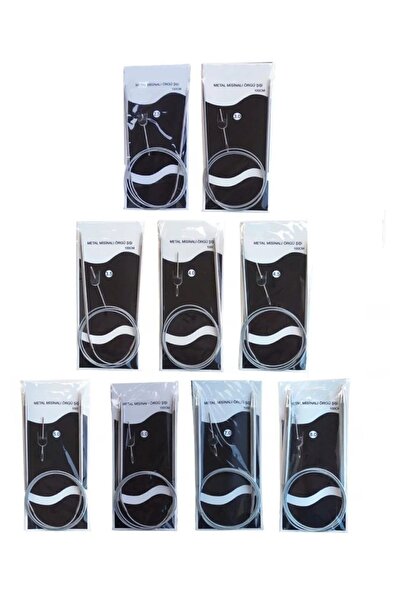 TıkTık AL Misinalı Çelik Telli Titanyum Örgü Şiş Seti 9 Adet (2,5-3-3,5-4-4,5-5-6-7-8 )