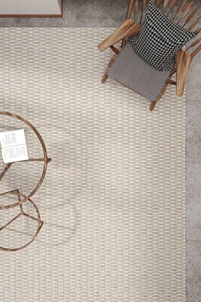 Cool Halı Milano 666 Krem Hasır Dokulu Halı Kilim Salon Mutfak Koridor Kesme ...