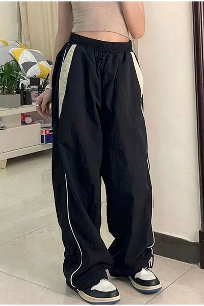 Köstebek Parachute Fabric Cream Tracksuit - Stripe Detailed