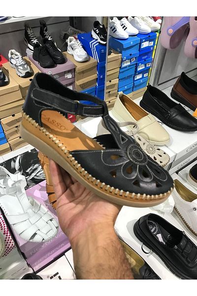 Brs Genuine Leather Casso Sandals - Closed Front