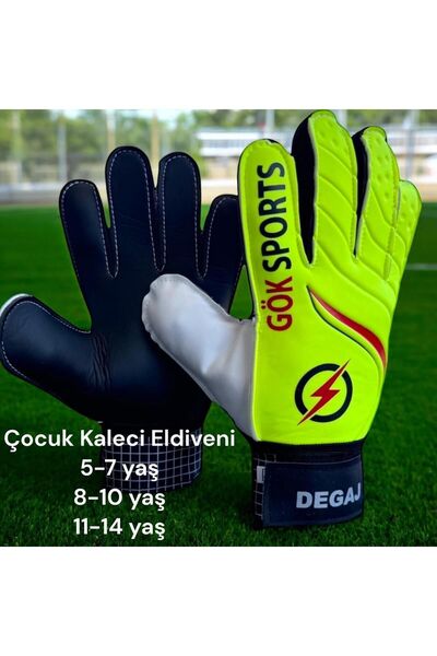 Gök Sports DEGAJ Çocuk Kidz Kapıcı Kaleci Eldiveni Goalkeeper Bilek Bandajlı ...