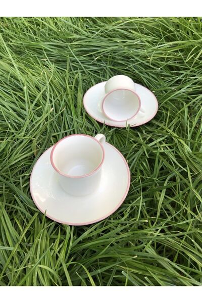 GULHANILE Porcelain 4 Piece Turkish Coffee Cup Set for 2 Persons