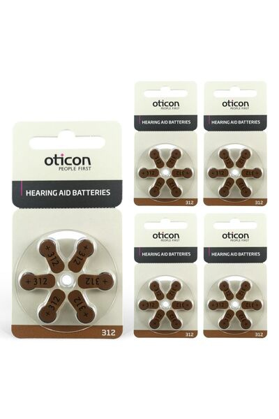 Oticon 312 Numara Işitme Cihazı Pili (5 Paket X 6 Adet= 30 Adet Pil)