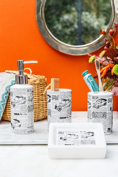 Arma House 4-Piece I Love My Car Ceramic Bathroom Set