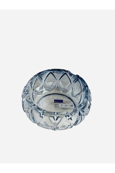 FYZSHOPPING BİSTRO CUTING CRYSTAL LUXURY GLASS ASH TABLE ROUND 01 BLUE