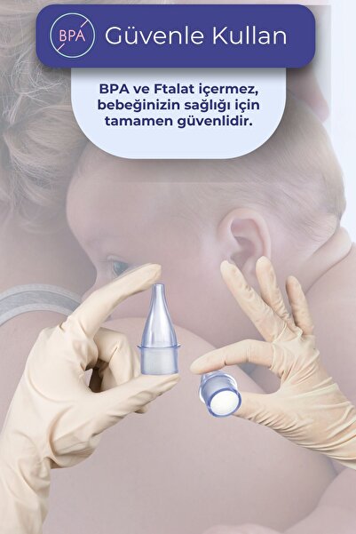 BLUEWELL ORTHOPEDICS PRODUCTS Otribebe Brunobaby Weebaby Uyumlu Nazal Aspiratör Yedek Uç Burun Aspiratörü Ucu Yumuşak Uçlu 10'lu