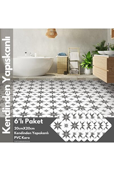 TechnoSmart 6 Pieces 20cm×20cm Self Adhesive Wall Covering Kitchen Bathroom PVC Sticker Decoration