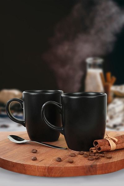 Keramika Matte Black Cloud Mug 9 Cm 6 Pieces