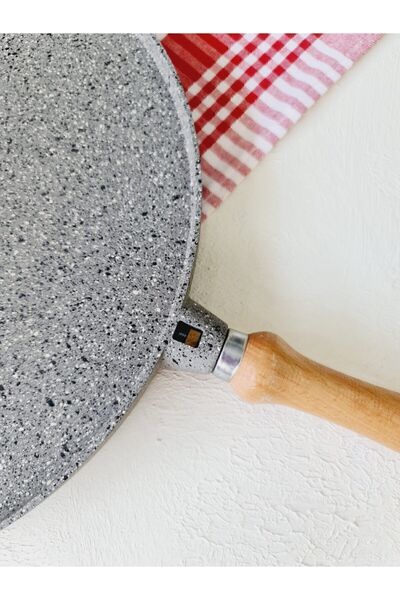 GULHANILE Cast Granite Double Sided Flatbread Flatbread And Grill Baking Pan Gray