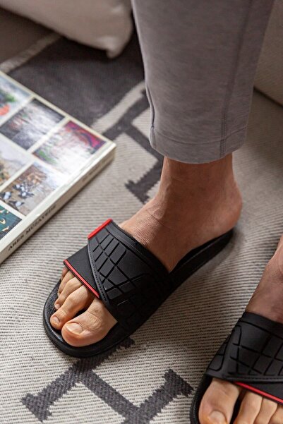 Arma House Erkek Siyah & Kırmızı Terlik