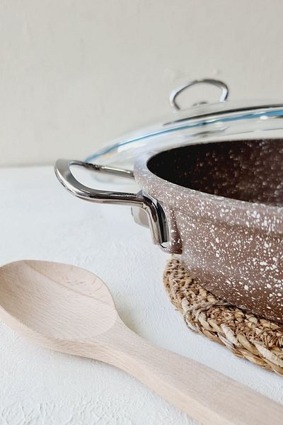 Aksun Aksu Granite Casting Flat Pot No: 24 Brown