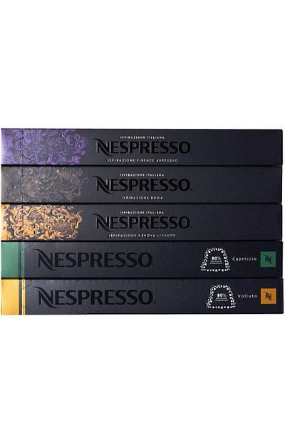 Nespresso مجموعة نكهات إيطالية متوازنة مكونة من 5 قطع (50 كبسولة)