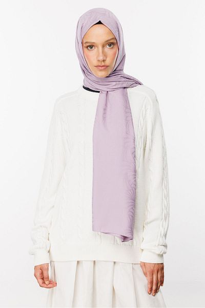 Mooncorn Σάλι Artemis Lilac με μοτίβο μεταξένιο ζακάρ