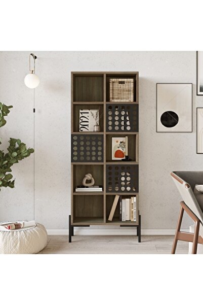 Yurudesign Neo Kitaplık Metal Ayaklı Lazer Kesim Ne3-cu