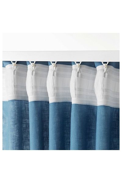 IKEA Vıdga Tulle, Set Ruletă și cârlige pentru perdele, alb, 24 buc