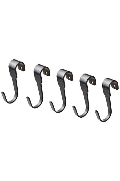 IKEA Hultarp 7 Cm Black Set of 5 - Steel Hanger Hook for Wall Rail