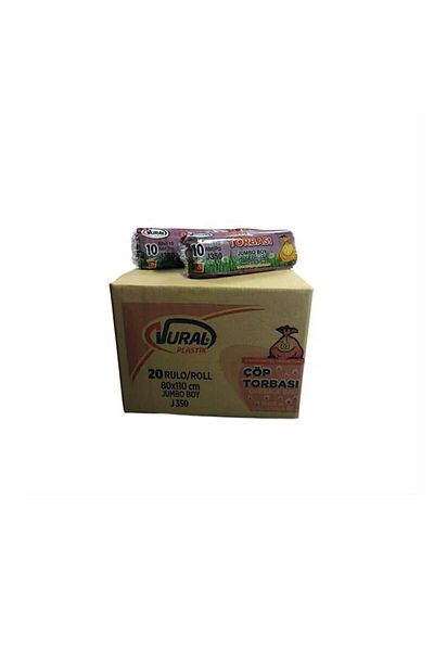 Vural Kumsal Industrial Jumbo Garbage Bag 80*110 Cm 350 gr Black 10 Pieces 10 Pack - V