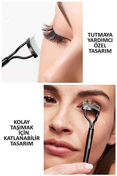 Factorial Kirpik Ayırıcı Katlanabilir Tarak Ve Kirpik Şekillendirici Lens Makyaj Tamamlayıcı Aparat