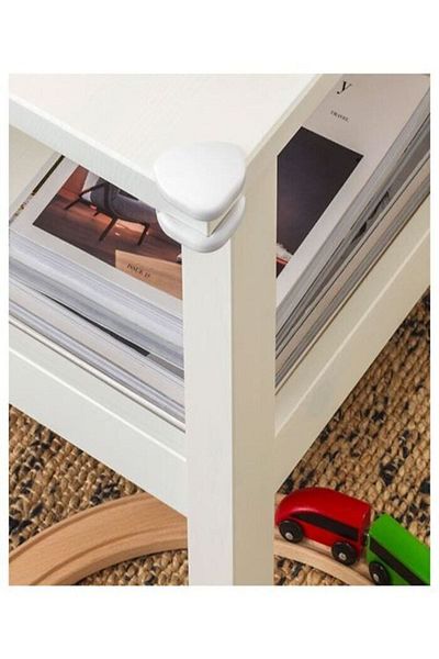 IKEA Set of 8 Corner Protector Coffee Table Ikea 8 Pieces Table Cabinet Edge Protection Apparatus Plastic White Color