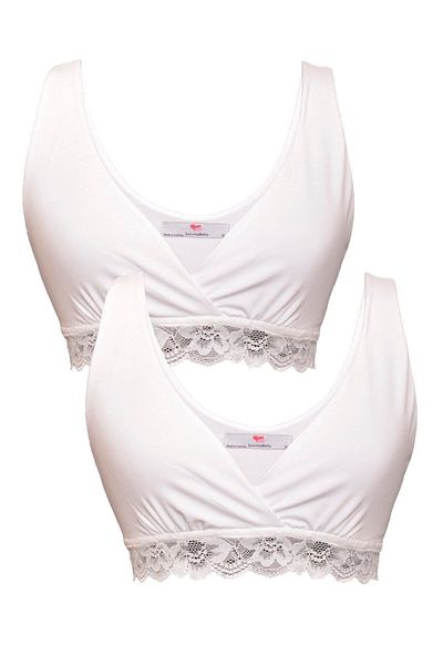 Luvmabelly Myra1862_1862 - Set sutien pentru alăptare gravidă - alb-alb