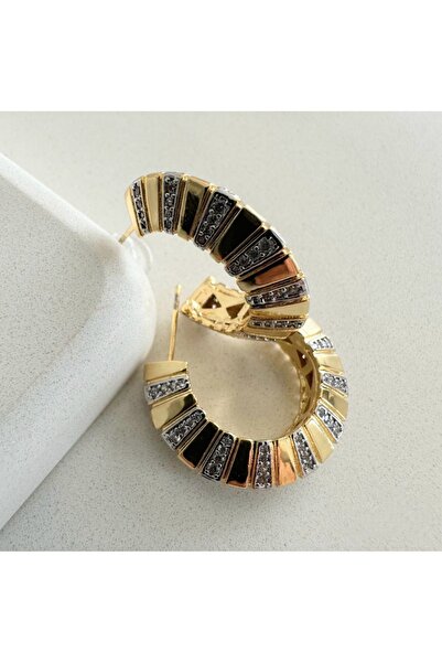 Serenity Atelier Yeni Sezon Coco Özel Tasarım Zirkon Taşlı Halka Küpe