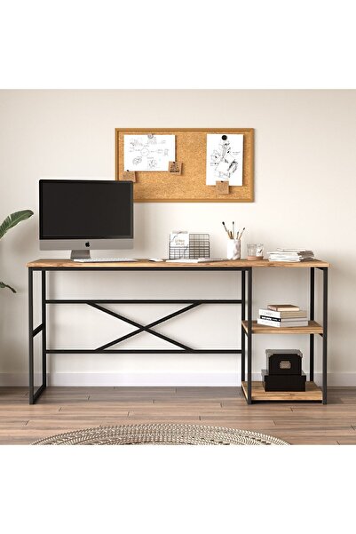 Yurudesign Voyage Metal Çalışma Masası Raflı 160cm Vg28-a Çam
